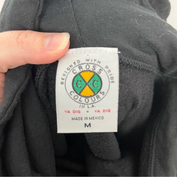 Vintage Cross Colours TLC Hoodie Black Sweatshirt Hip Hop 90s - Picture 5 of 7